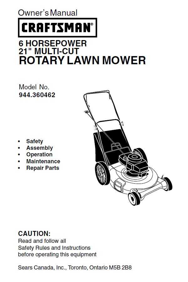 Craftsman Lawn Mower Parts Manual 944