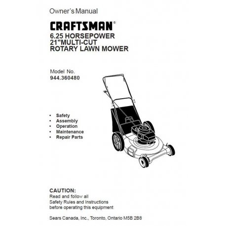 Craftsman lawn mower parts Manual 944.360480