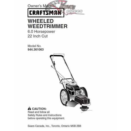 Craftsman lawn mower parts Manual 944.361063