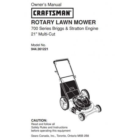 Craftsman lawn mower parts Manual 944.361221