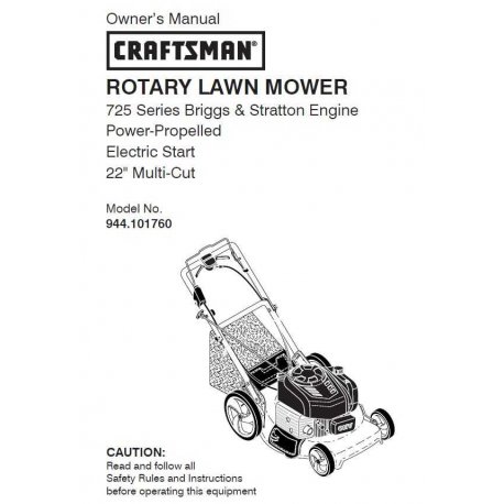 Craftsman lawn mower parts Manual 944.101760