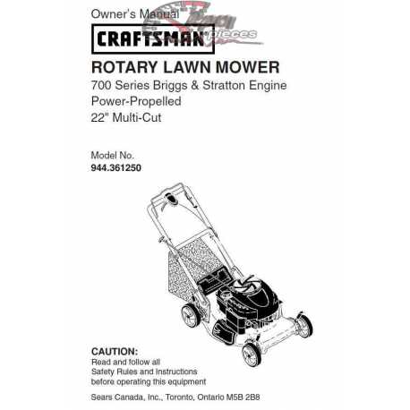 Craftsman lawn mower parts Manual 944.361250