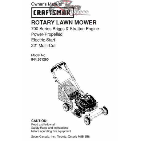 Craftsman lawn mower parts Manual 944.361260