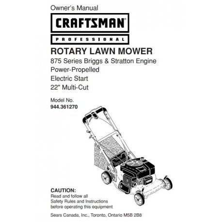 Craftsman lawn mower parts Manual 944.360080