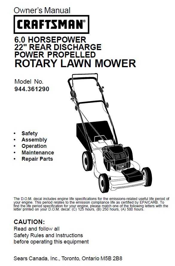 Craftsman Lawn Mower Parts Manual 944