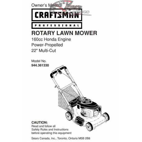 Craftsman lawn mower parts Manual 944.361330
