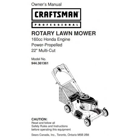 Craftsman lawn mower parts Manual 944.361361