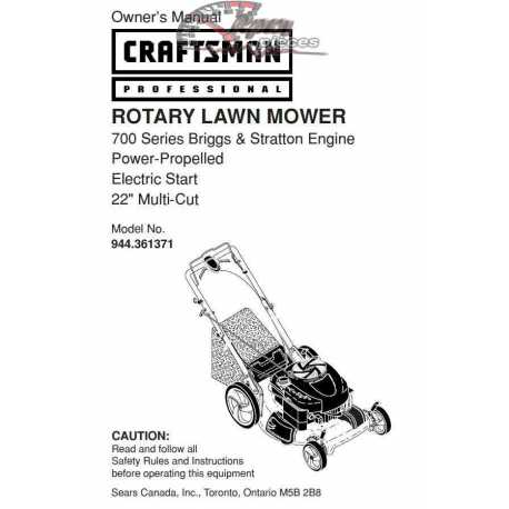Craftsman lawn mower parts Manual 944.361371