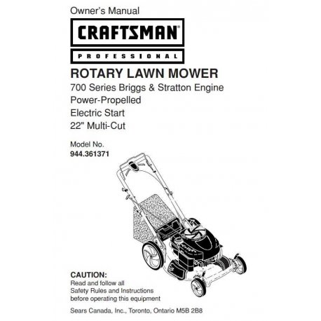 Craftsman lawn mower parts Manual 944.361371