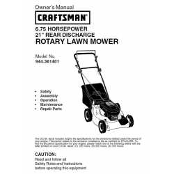 Craftsman lawn mower parts Manual 944.361401