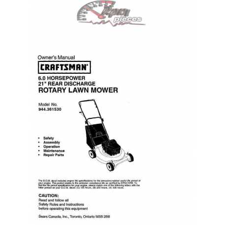 Craftsman lawn mower parts Manual 944.361530