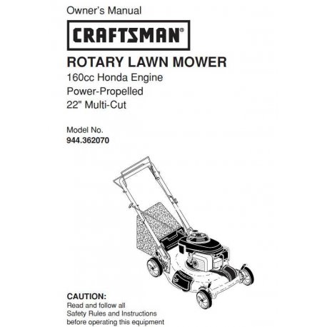 Craftsman lawn mower parts Manual 944.362070