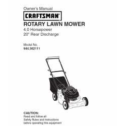 Craftsman lawn mower parts Manual 944.362111