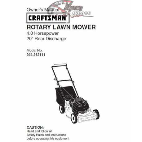 Craftsman lawn mower parts Manual 944.362111