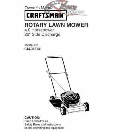 Craftsman lawn mower parts Manual 944.362131