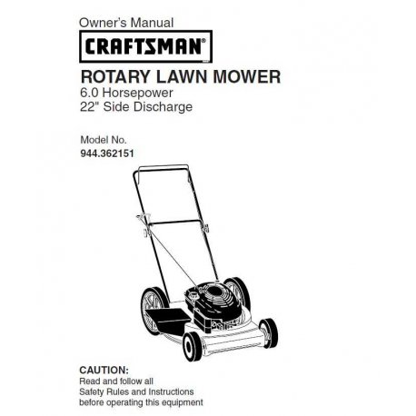 Craftsman lawn mower parts Manual 944.362151