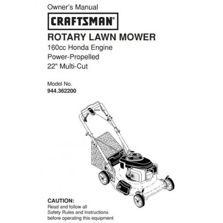 Craftsman lawn mower parts Manual 944.362200