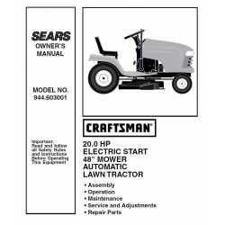 Manuel de pièces tracteur Craftsman 944.603001