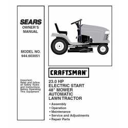 Craftsman Tractor Parts Manual 944.603051