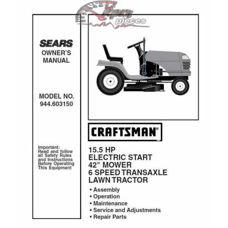Craftsman Tractor Parts Manual 944.603150