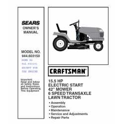 Craftsman Tractor Parts Manual 944.603151