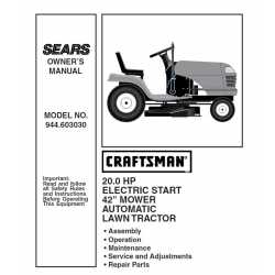 Craftsman Tractor Parts Manual 944.603030