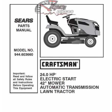 Craftsman Tractor Parts Manual 944.603660