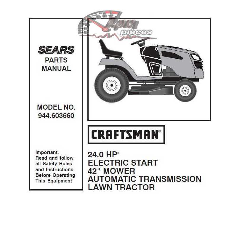 Craftsman Tractor Parts Manual 944 603660