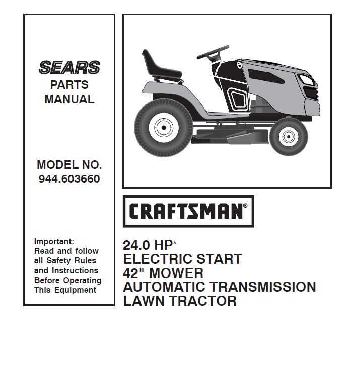 Craftsman Tractor Parts Manual 944 603660