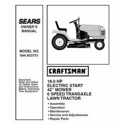 Manuel de pièces tracteur Craftsman 944.603751
