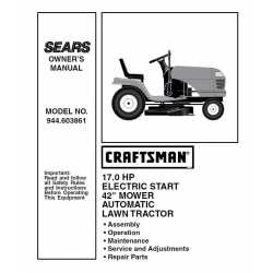 Craftsman Tractor Parts Manual 944.603861