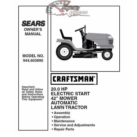 Craftsman Tractor Parts Manual 944.603890