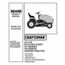 Craftsman Tractor Parts Manual 944.603900