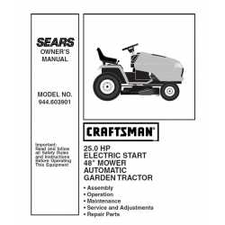 Craftsman Tractor Parts Manual 944.603901