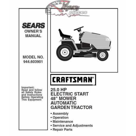 Craftsman Tractor Parts Manual 944.603901