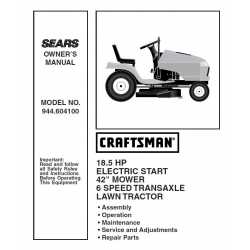 Manuel de pièces tracteur Craftsman 944.604100