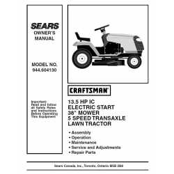 Craftsman Tractor Parts Manual 944.604130