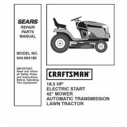 Manuel de pièces tracteur Craftsman 944.604180
