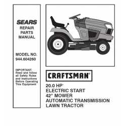 Craftsman Tractor Parts Manual 944.604260