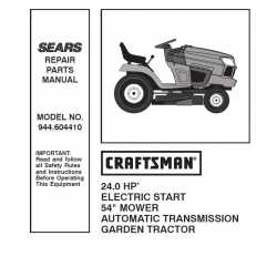 Manuel de pièces tracteur Craftsman 944.604410