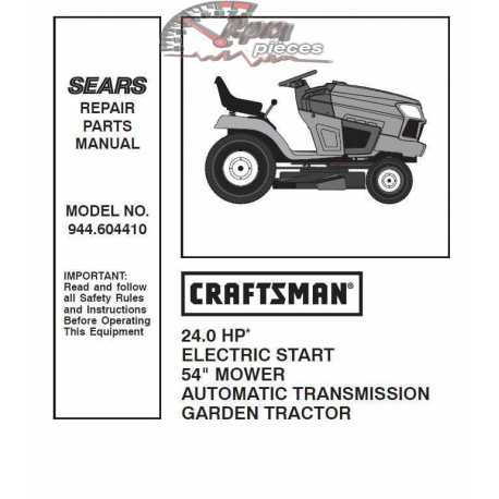 Craftsman Tractor Parts Manual 944.604410