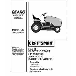 Craftsman Tractor Parts Manual 944.604900