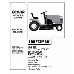 Craftsman Tractor Parts Manual 944.604931