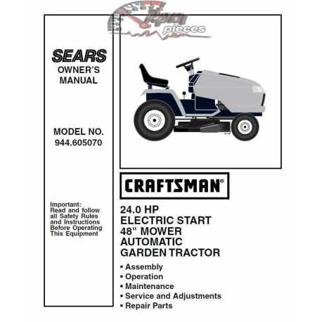 Craftsman Tractor Parts Manual 944.605070