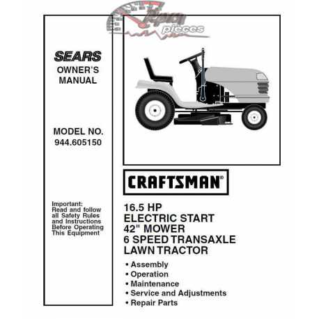 Craftsman Tractor Parts Manual 944.605150