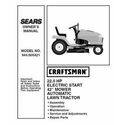 Craftsman Tractor Parts Manual 944.605421