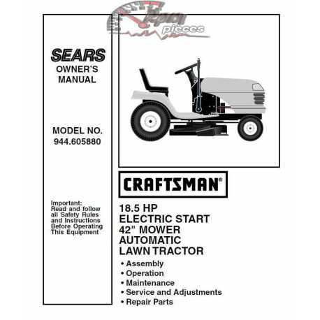 Craftsman Tractor Parts Manual 944.605880