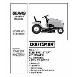 Craftsman Tractor Parts Manual 944.605900