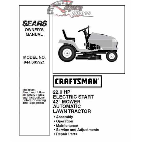 Craftsman Tractor Parts Manual 944.605921