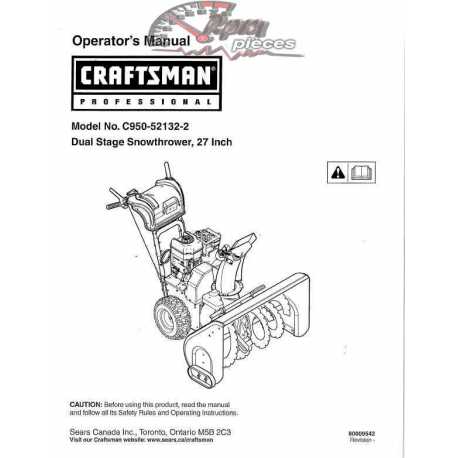 Craftsman snowblower Parts Manual C950-52132-2